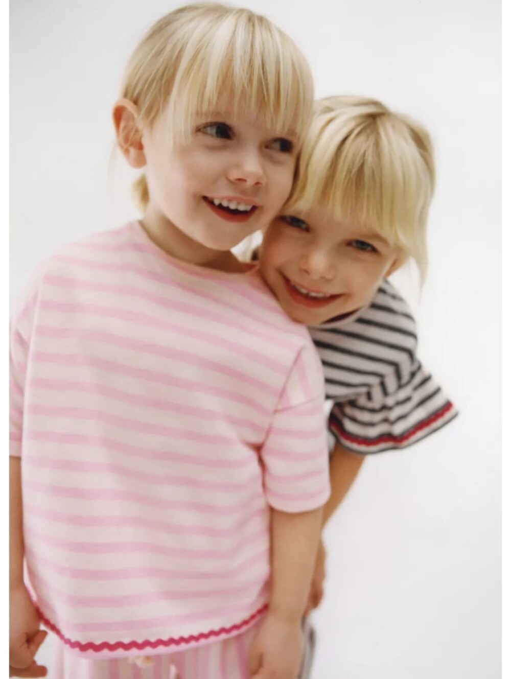 Zara Kids NWT Pink Striped Matching Lounge Outfit Set Ruffle Ric-Rac Size 3Y 3T
